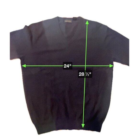 Neiman Marcus Mens Black Virgin Cashmere V Neck Long Sleeve Sweater Sz XXL - Picture 7 of 8